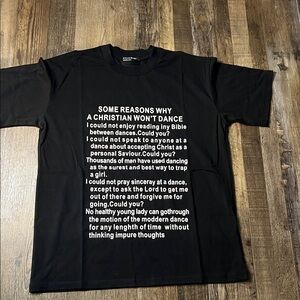 Black Graphic Short-Sleeve Tee with White Text - Christian Message